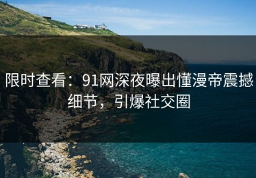 限时查看：91网深夜曝出懂漫帝震撼细节，引爆社交圈