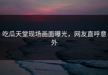 吃瓜天堂现场画面曝光，网友直呼意外