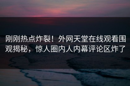 刚刚热点炸裂！外网天堂在线观看围观揭秘，惊人圈内人内幕评论区炸了