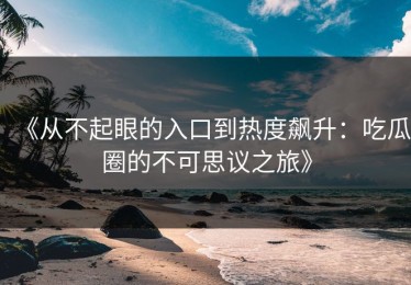 《从不起眼的入口到热度飙升：吃瓜圈的不可思议之旅》