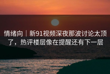 情绪向｜新91视频深夜那波讨论太顶了，热评楼层像在提醒还有下一层