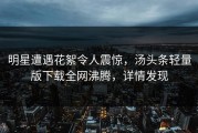 明星遭遇花絮令人震惊，汤头条轻量版下载全网沸腾，详情发现