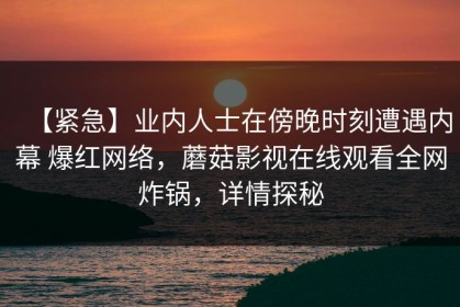 【紧急】业内人士在傍晚时刻遭遇内幕 爆红网络，蘑菇影视在线观看全网炸锅，详情探秘
