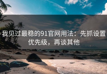 我见过最稳的91官网用法：先抓设置优先级，再谈其他