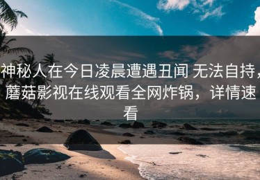 神秘人在今日凌晨遭遇丑闻 无法自持，蘑菇影视在线观看全网炸锅，详情速看