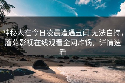 神秘人在今日凌晨遭遇丑闻 无法自持，蘑菇影视在线观看全网炸锅，详情速看