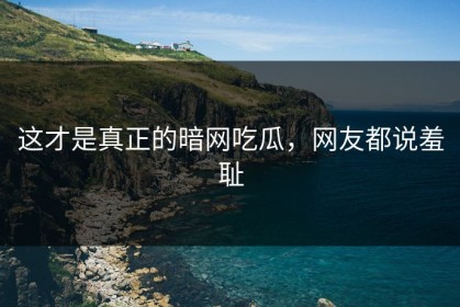 这才是真正的暗网吃瓜，网友都说羞耻