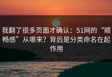 我翻了很多页面才确认：51网的“顺畅感”从哪来？背后是分类命名在起作用