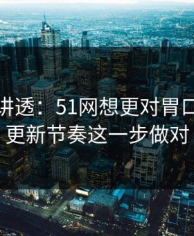 一口气讲透：51网想更对胃口？先把更新节奏这一步做对