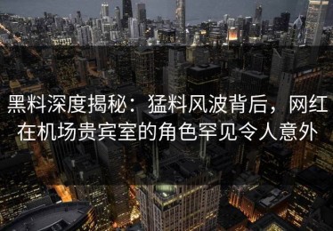 黑料深度揭秘：猛料风波背后，网红在机场贵宾室的角色罕见令人意外