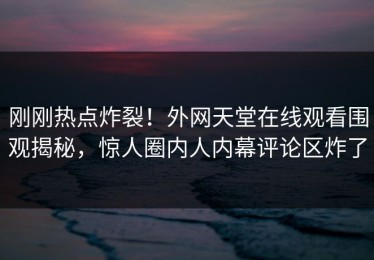 刚刚热点炸裂！外网天堂在线观看围观揭秘，惊人圈内人内幕评论区炸了