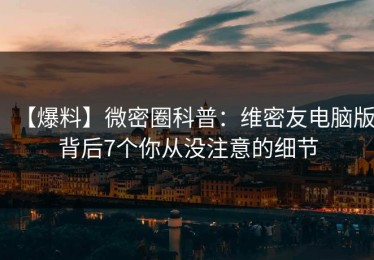 【爆料】微密圈科普：维密友电脑版背后7个你从没注意的细节