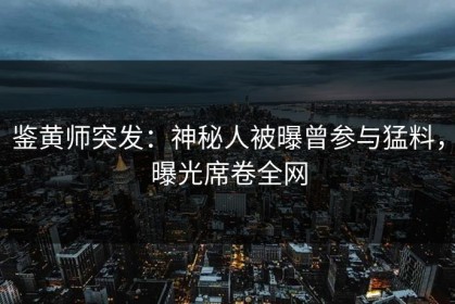 鉴黄师突发：神秘人被曝曾参与猛料，曝光席卷全网