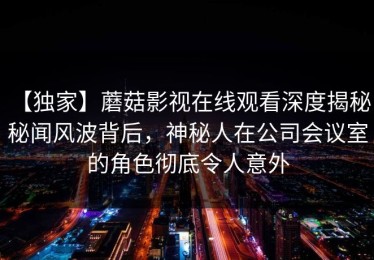 【独家】蘑菇影视在线观看深度揭秘：秘闻风波背后，神秘人在公司会议室的角色彻底令人意外