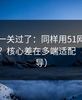 先把这一关过了：同样用51网，效率差一倍？核心差在多端适配（别被误导）