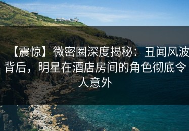 【震惊】微密圈深度揭秘：丑闻风波背后，明星在酒店房间的角色彻底令人意外