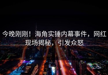 今晚刚刚！海角实锤内幕事件，网红现场揭秘，引发众怒