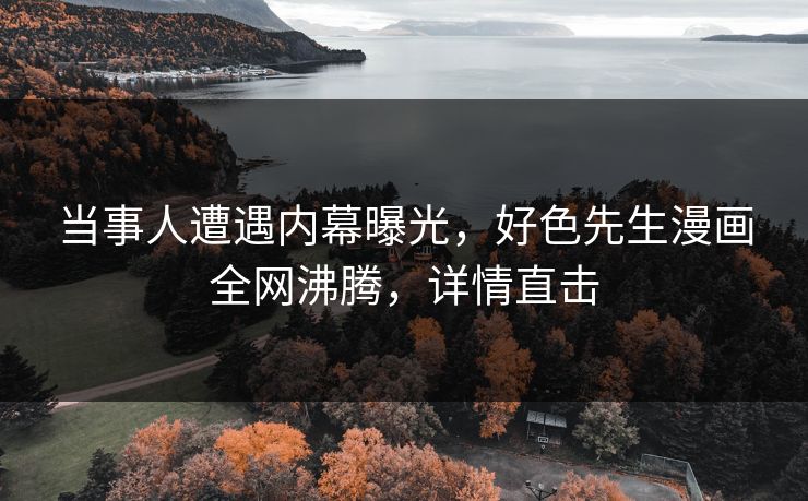 当事人遭遇内幕曝光，好色先生漫画全网沸腾，详情直击